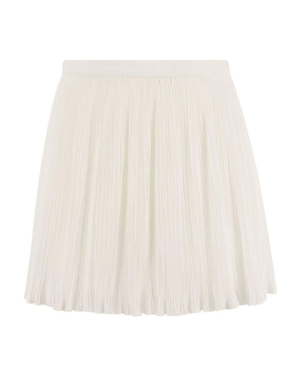RED Valentino White Pleated Elastic Waist Shorts