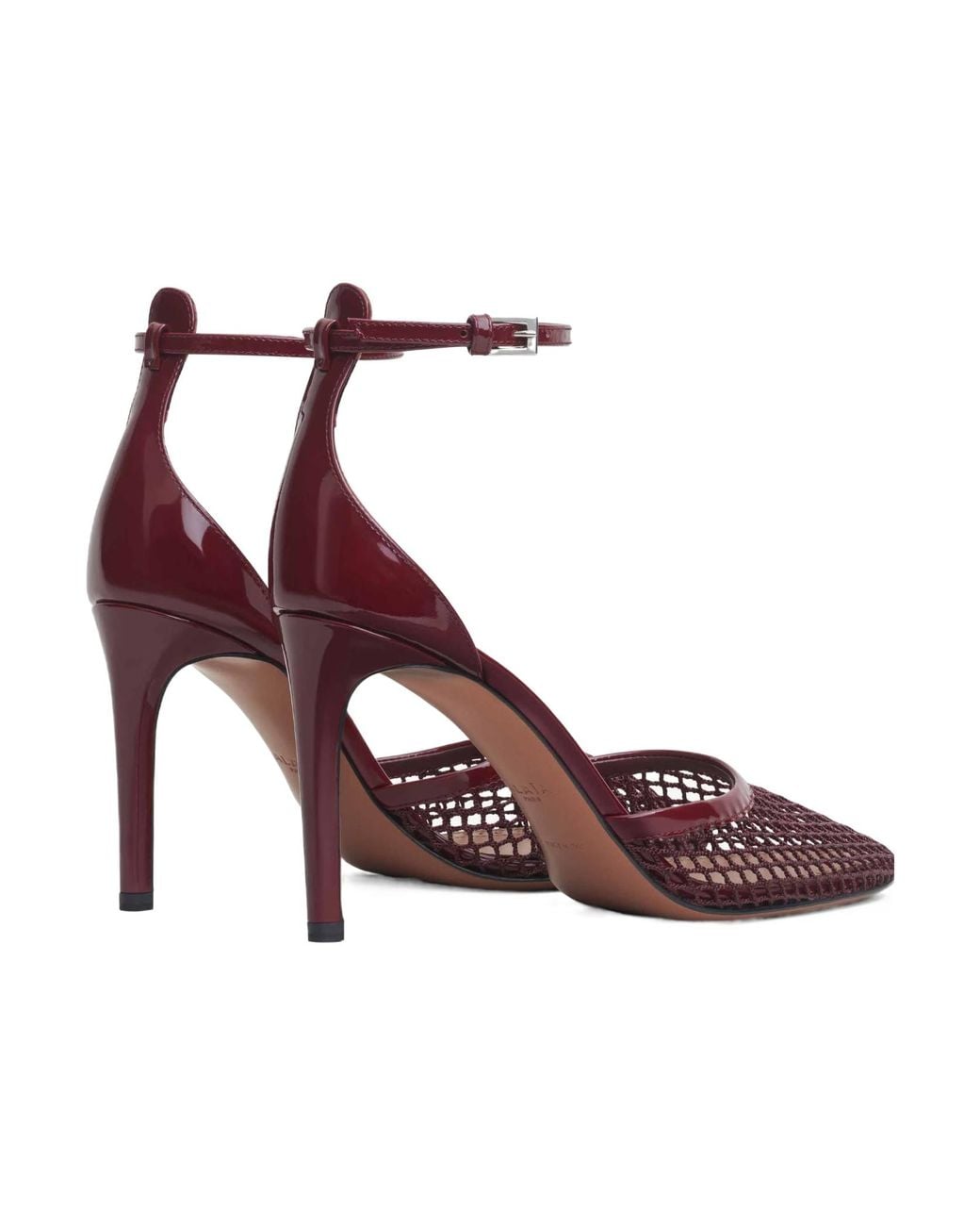 Alaïa Pink Alaïa Mesh Ankle-Strap Pumps