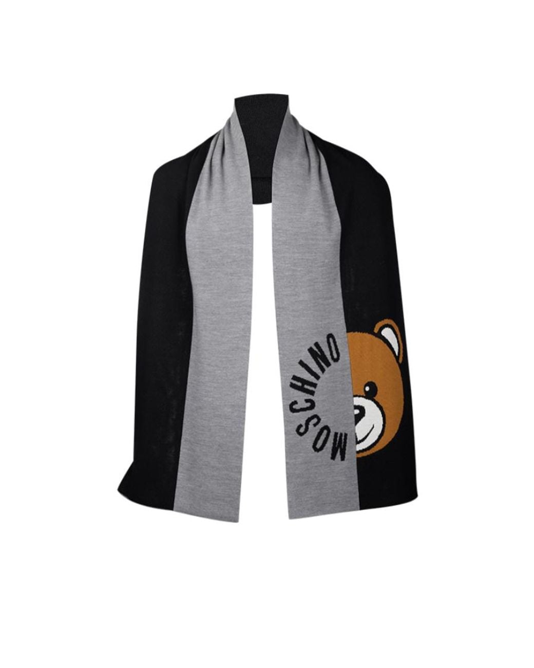Moschino White Stitching Detail Scarf for men