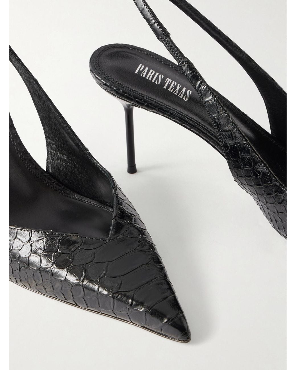 Paris Texas Multicolor Snake-Effect Leather Slingback Pumps