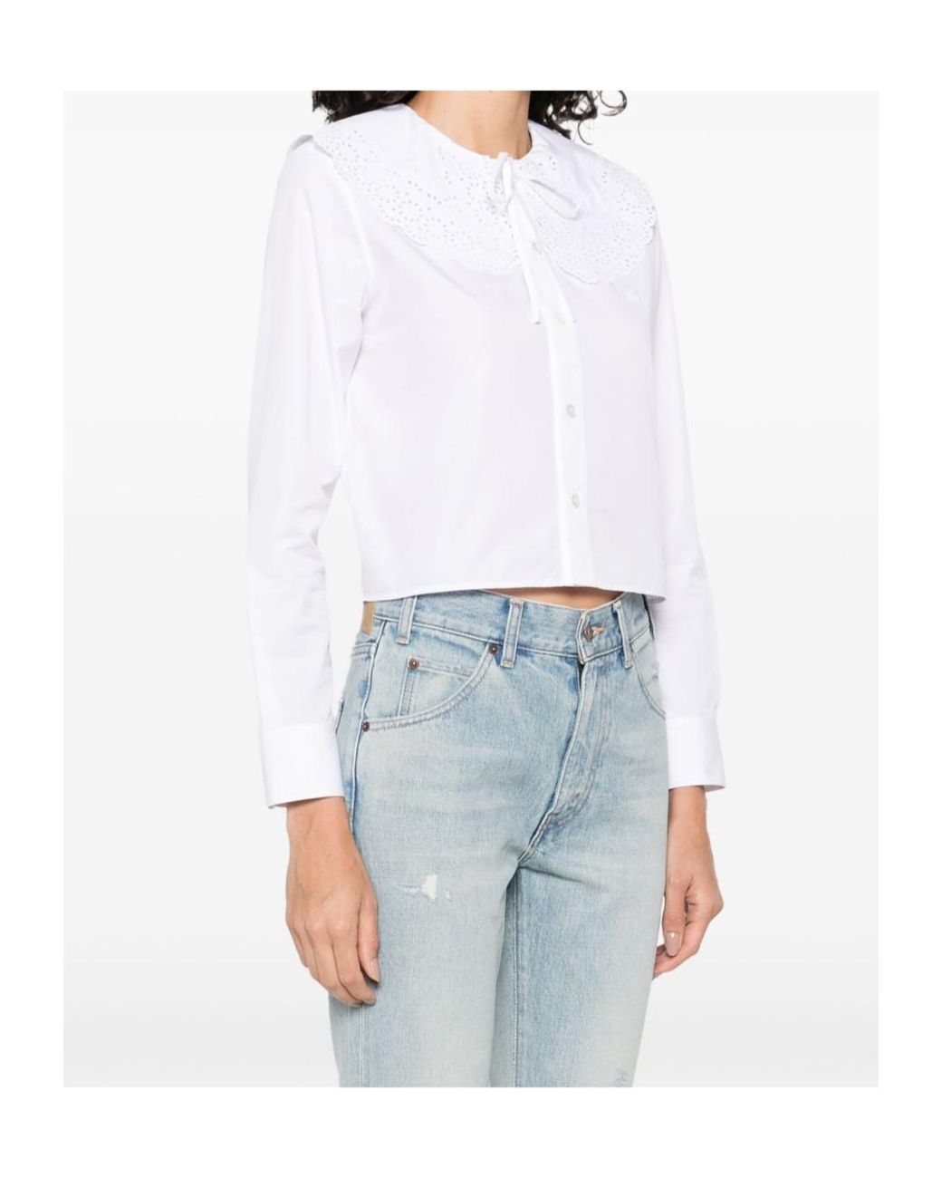 Céline White Cropped Romy Shirt