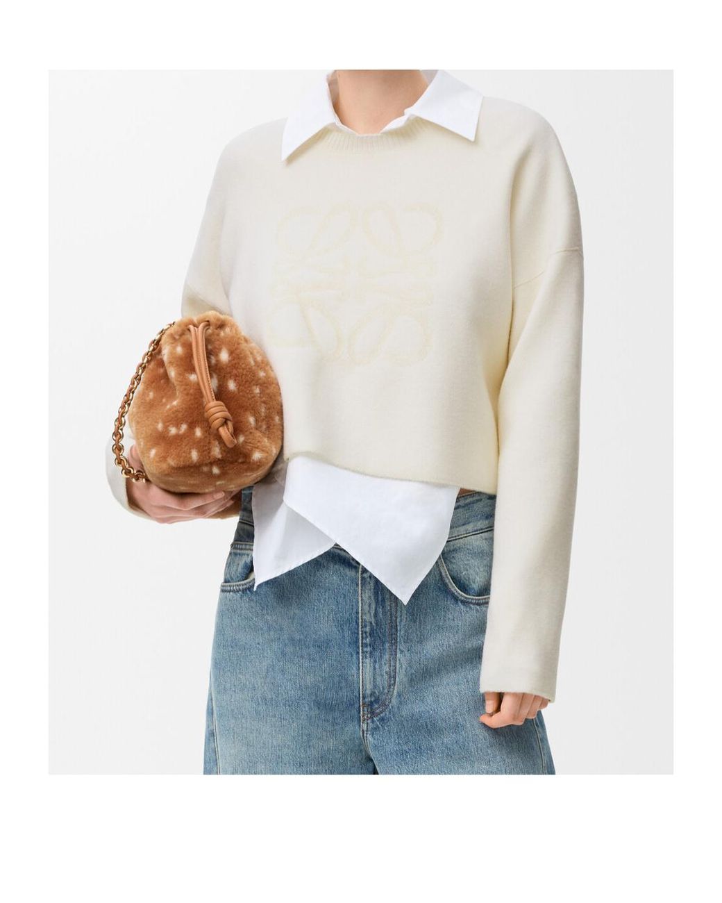 Loewe White Long-Sleeved Knitwear