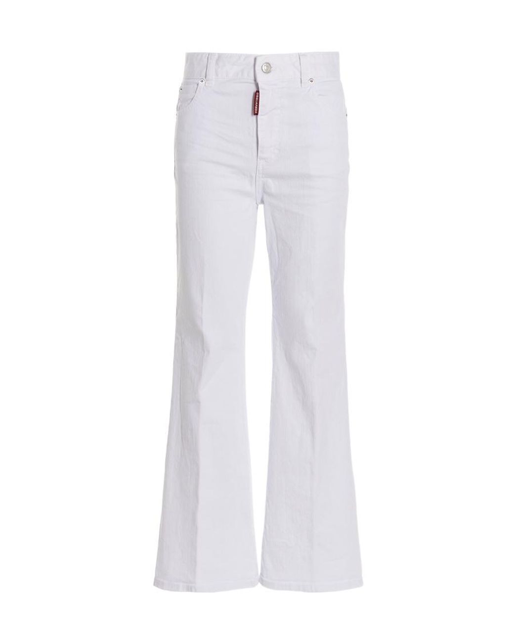 DSquared² White 'Super Flared Cropped' Jeans