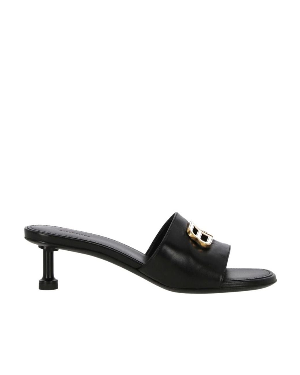Balenciaga Black Bb Plaque Open-Toe Sandals