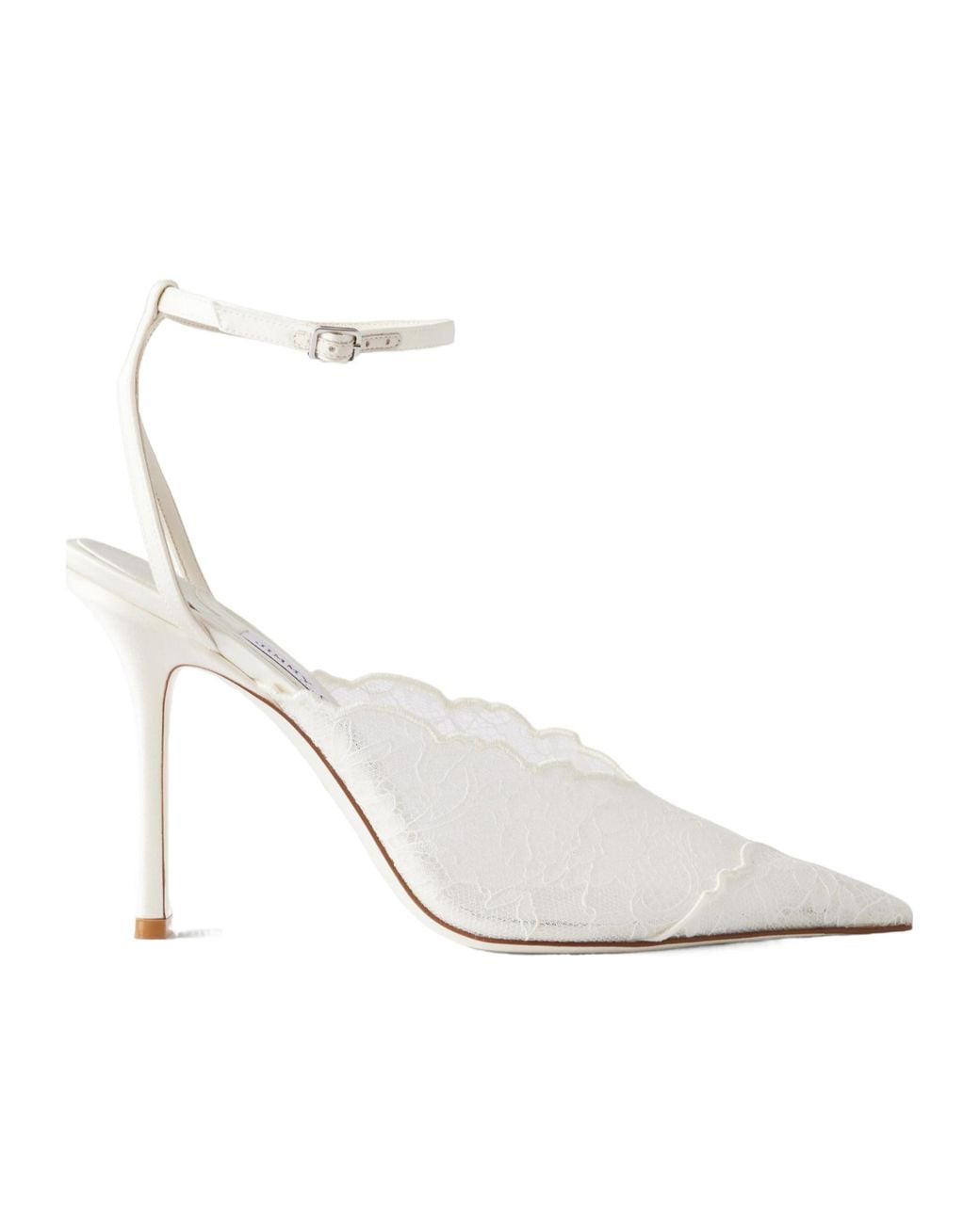 Jimmy Choo White Flower Lace High Heels