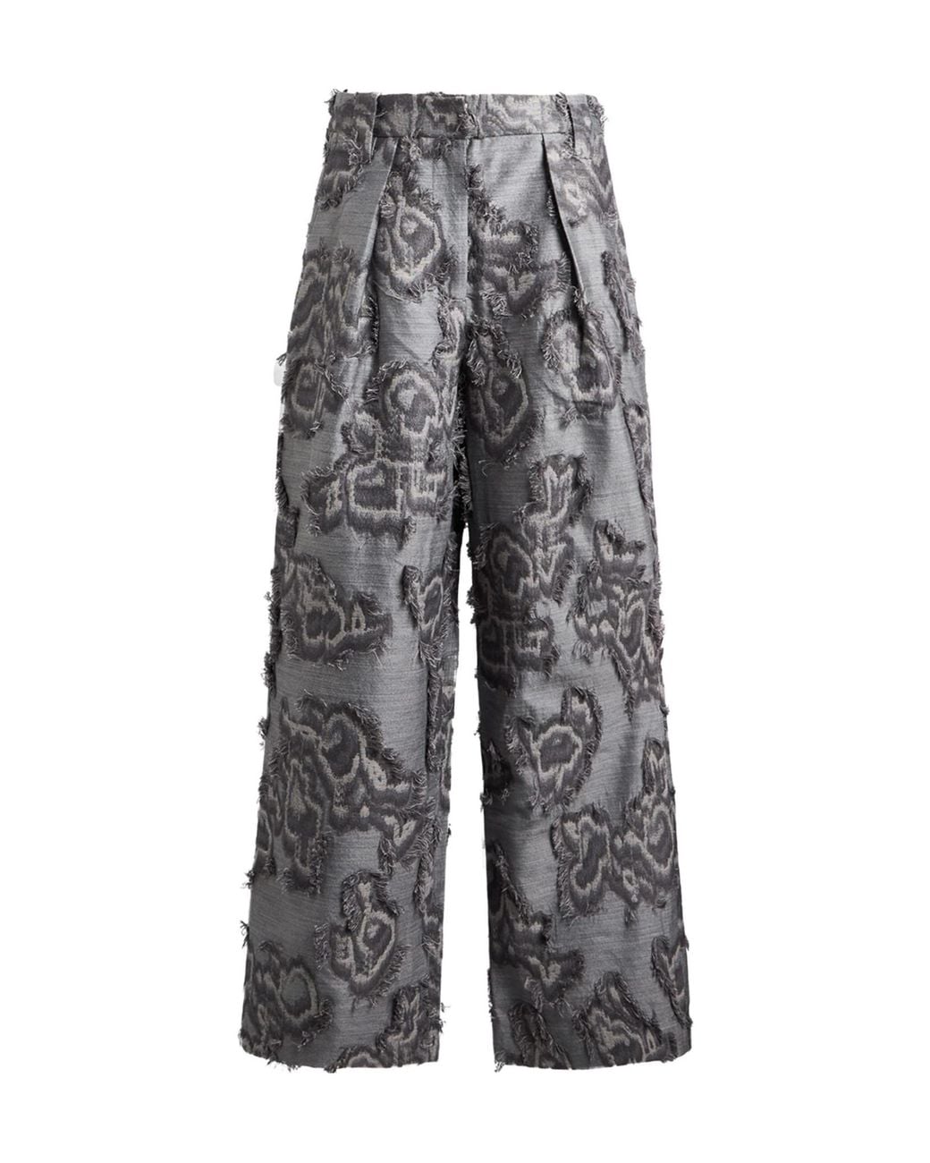 Ganni Gray Wide-Leg Trousers