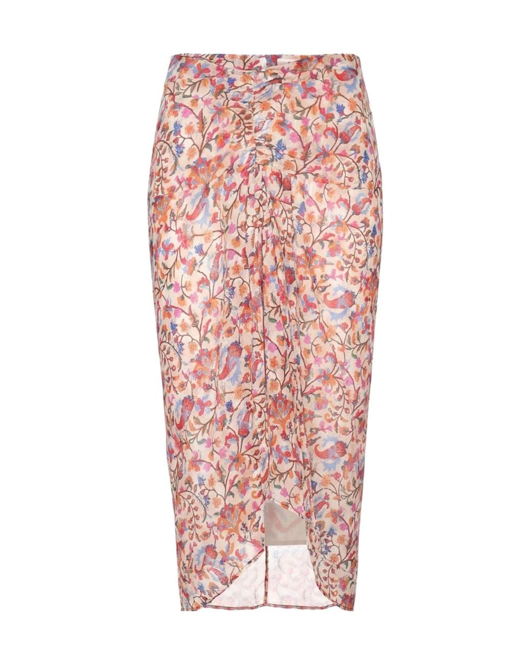 Isabel Marant Pink Floral Print Asymmetrical Skirt