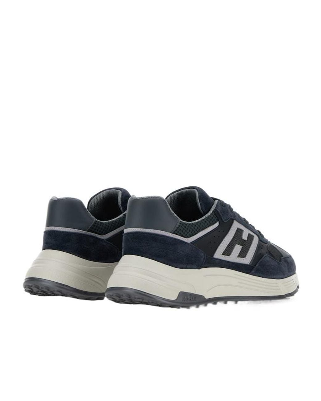 Hogan Blue Calfskin Lace-Up Sneakers With Contemporary Design for men