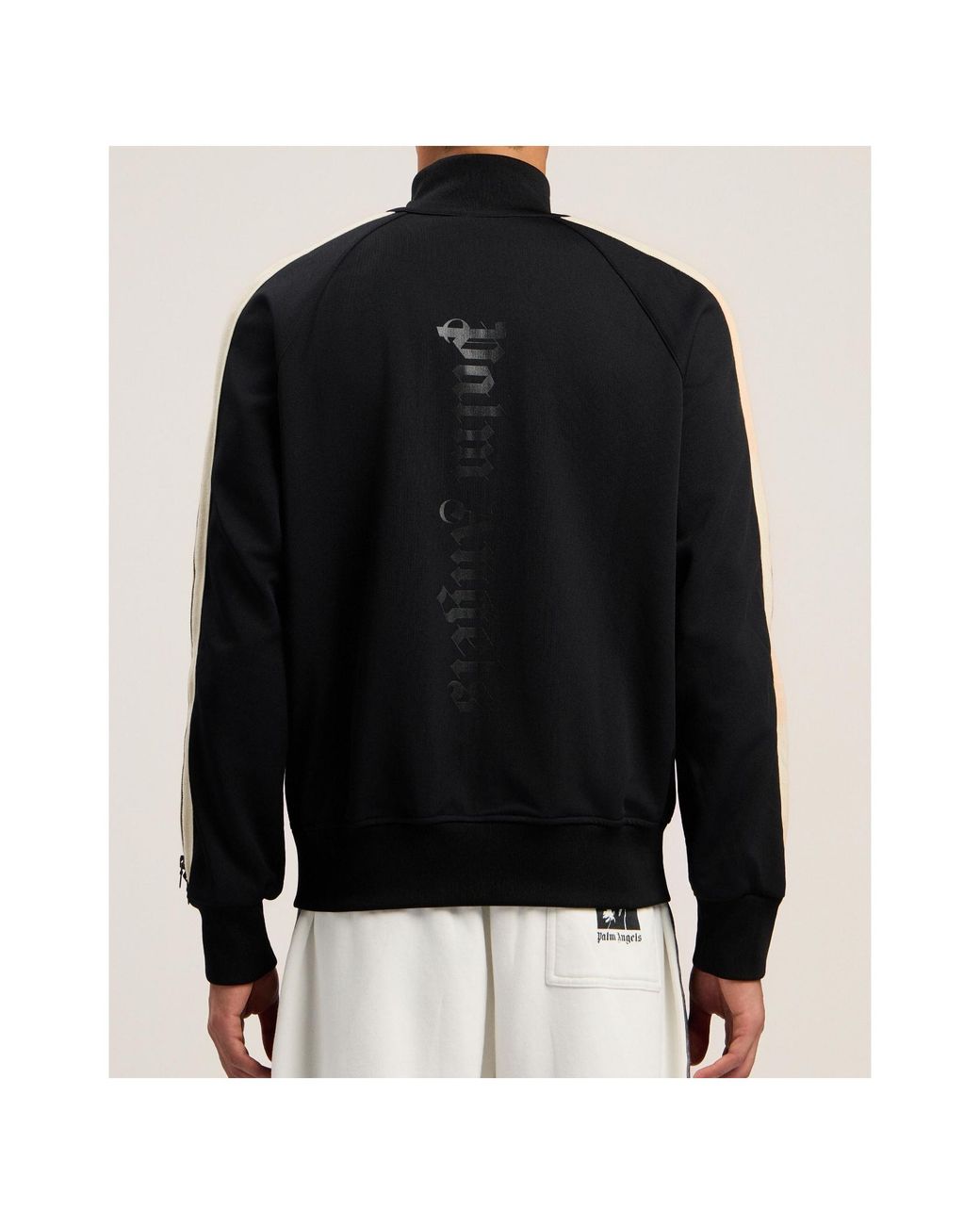 Palm Angels Black Zip-Up Track Jacket for men
