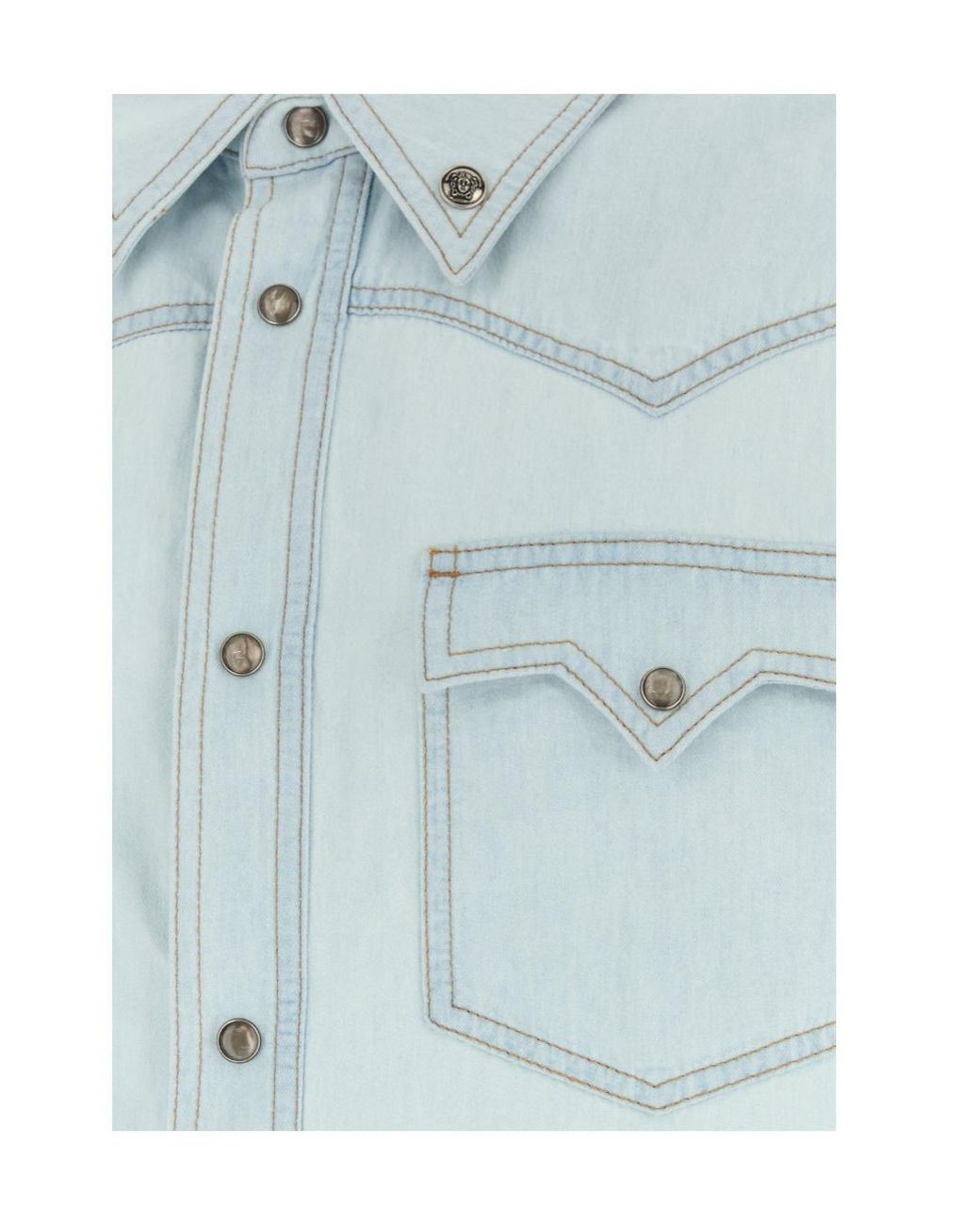 Versace Blue Button-Up Denim Shirt for men