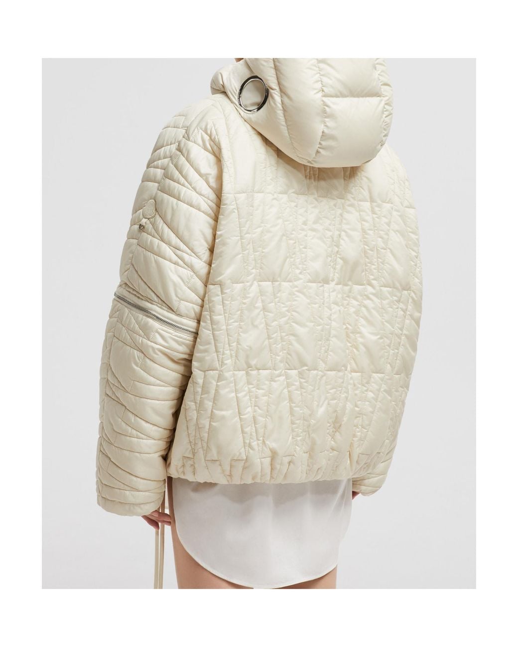 Moncler White Genius Hooded Convertible Down Jacket