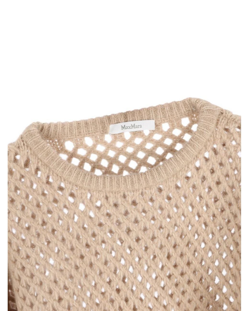 Max Mara Natural Essen Perforated Crewneck Jumper