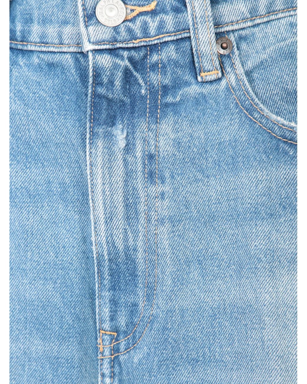 Polo Ralph Lauren Blue Straight-Leg Distressed Jeans