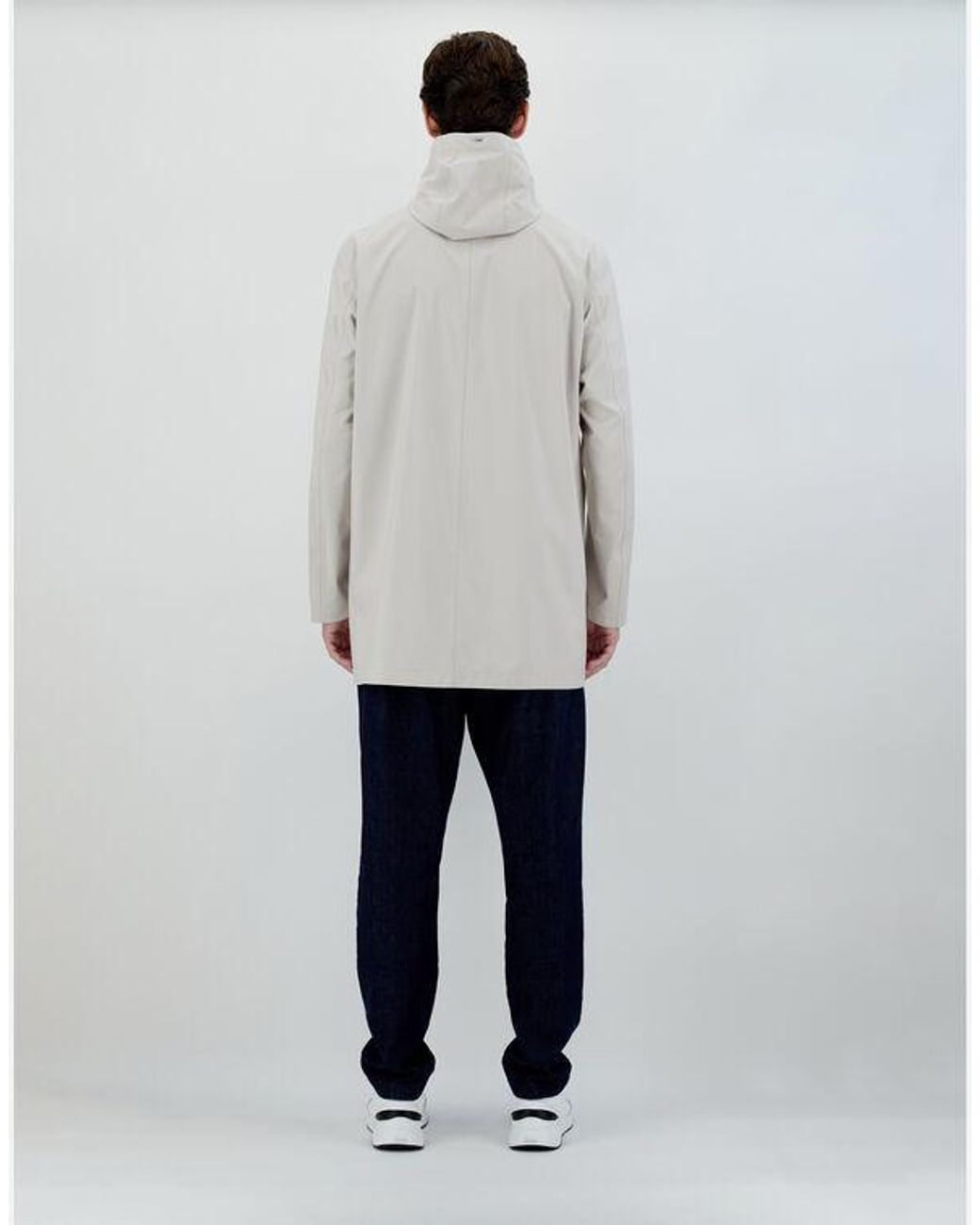 Herno White Long-Sleeve Parka Coat for men
