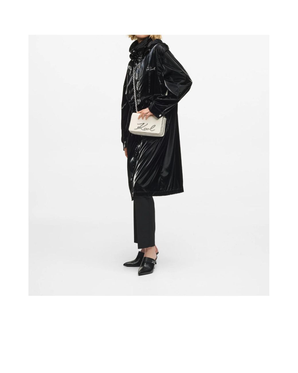 Karl Lagerfeld Natural Signature Chain Cross Body Bag