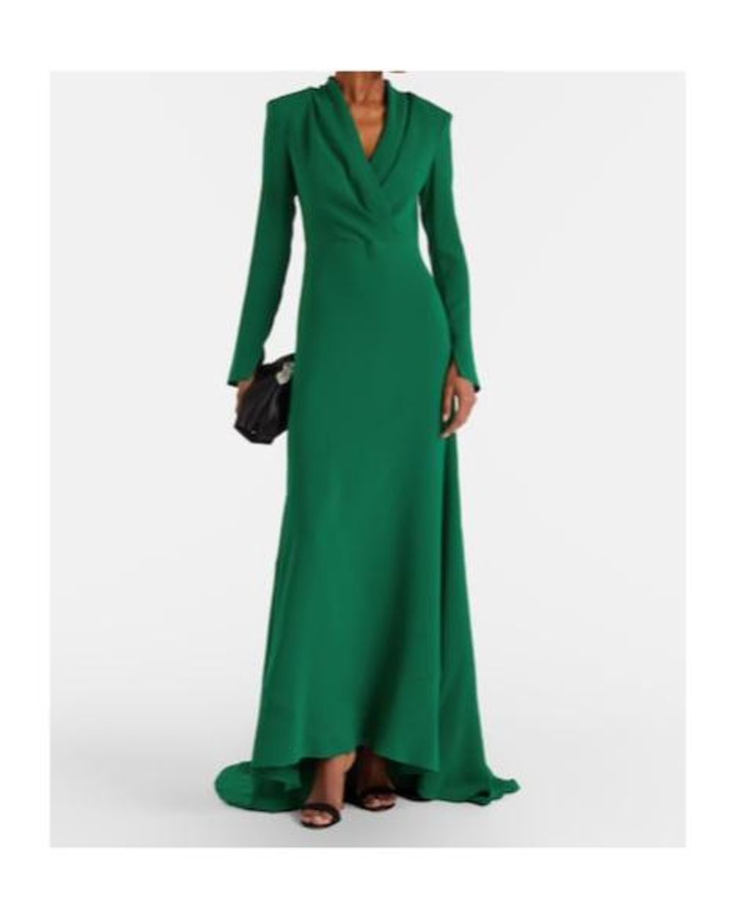 Oscar de la Renta Green Silk-Blend Gown