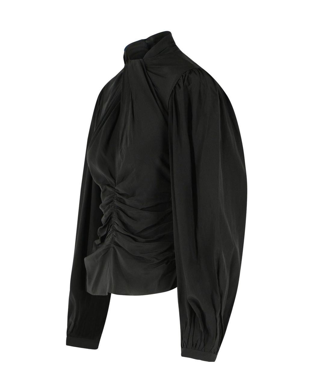 Isabel Marant Black Depsona Ruched High-Neck Top