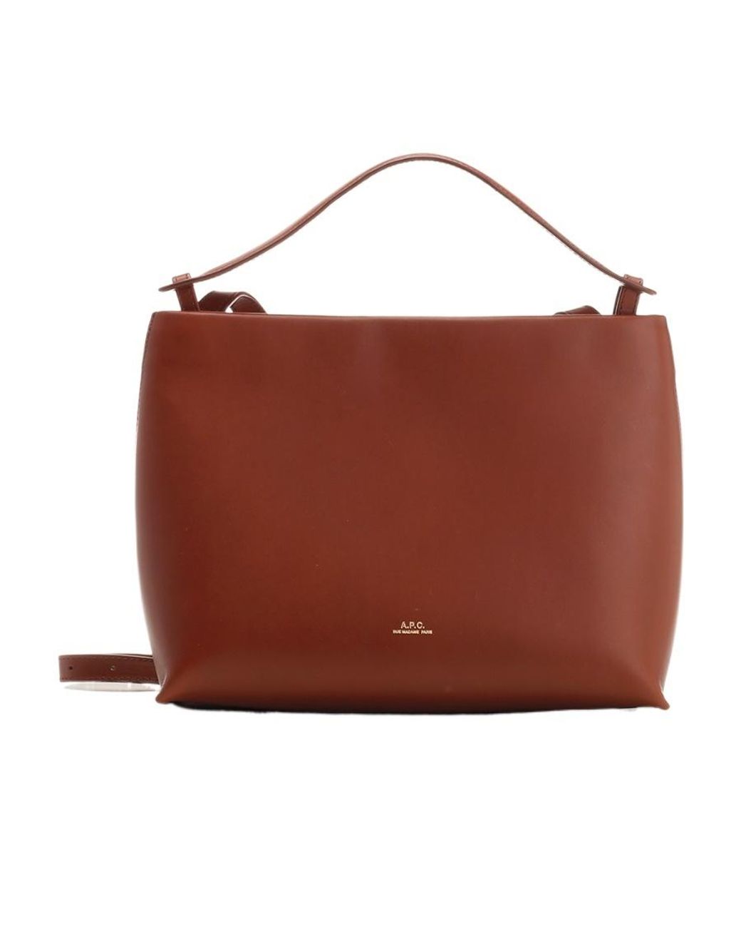 A.P.C. Brown Logo Printed Shoulder Bag