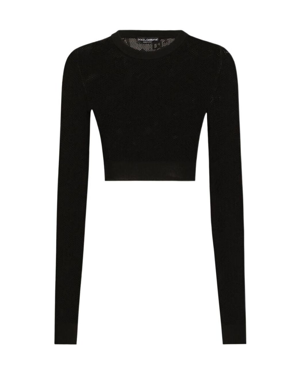 Dolce & Gabbana Black All-Over Dg Jacquard Cropped Top