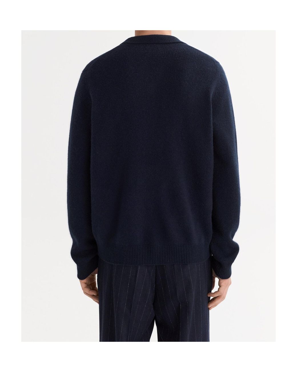 Soft Goat Blue Cashmere Polo Sweater for men