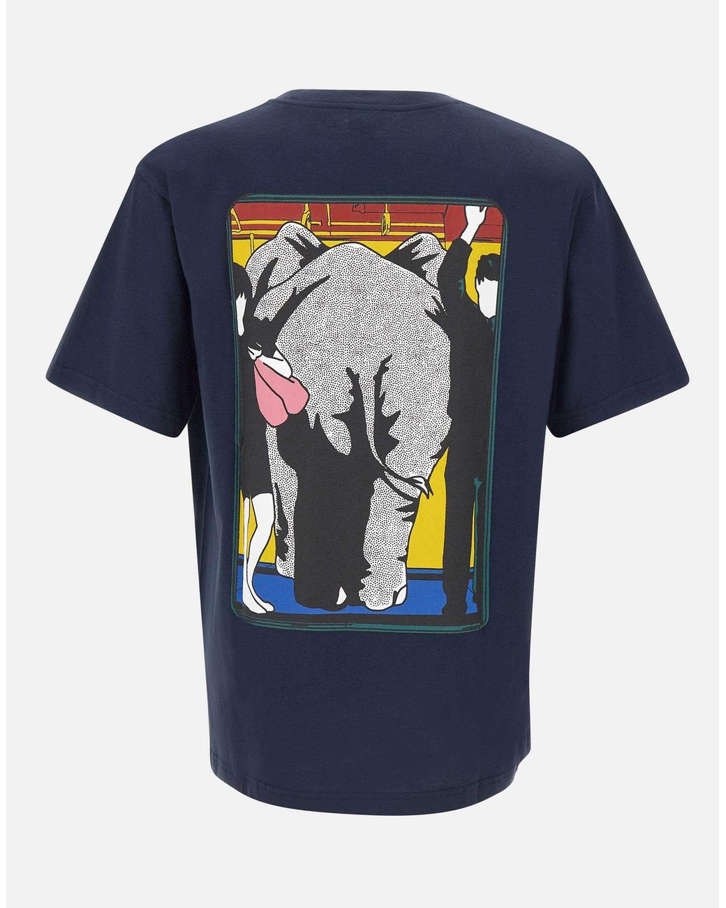 KENZO Blue Paris Logo Printed Crewneck T-Shirt for men