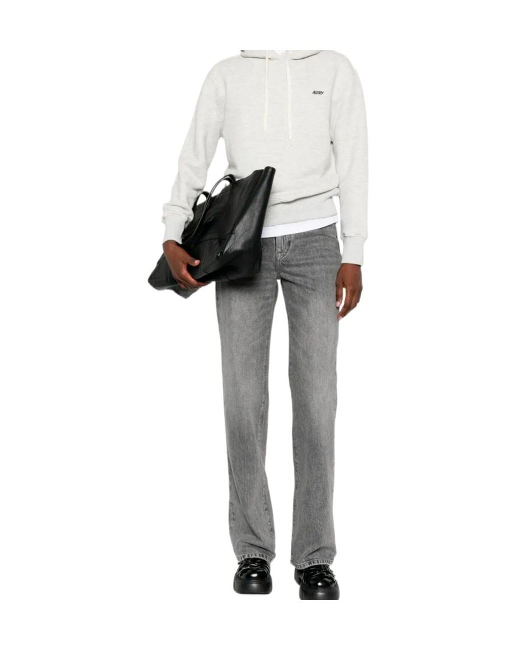 Autry White Logo-Embroidered Drawsting Hoodie