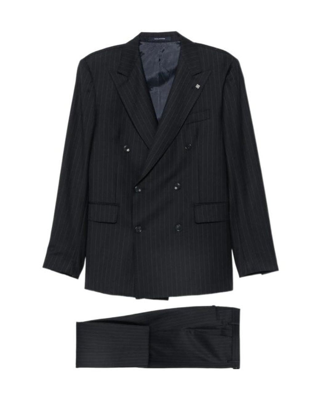 Tagliatore Black Long-Sleeved Suit And Trousers Two-Piece Set for men