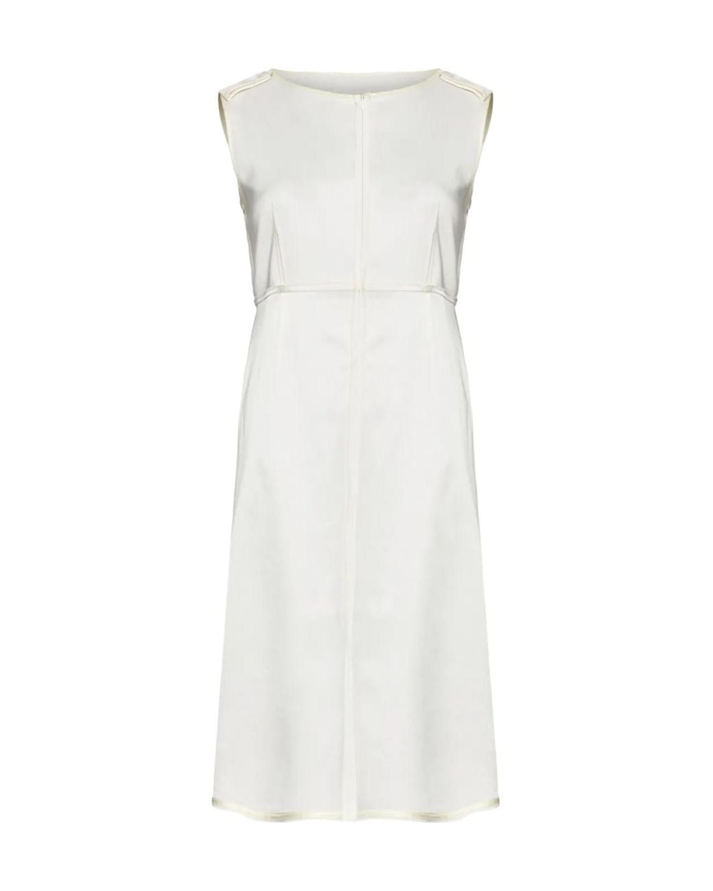 MM6 by Maison Margiela White Crewneck Sleeveless Midi Dress