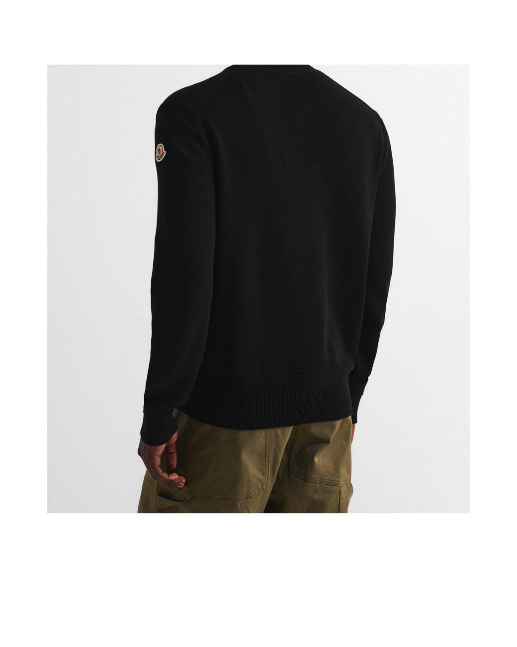 Moncler Black Crew Neck Jumper for men
