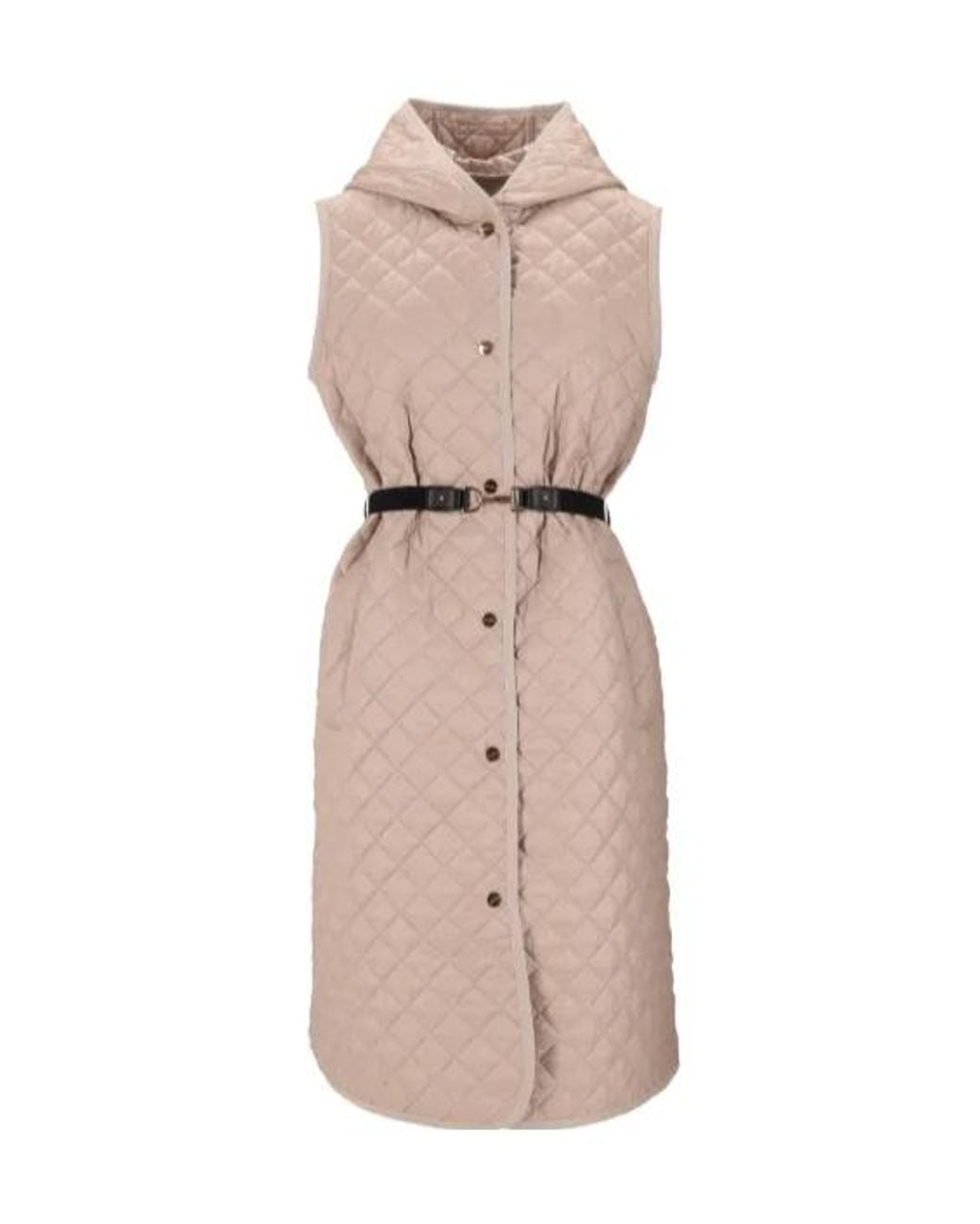Max Mara Natural The Cube Mtccamille Quilted Long Gilet