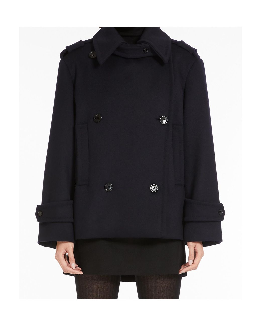 Max Mara Blue Laveno Double-Breasted Coat