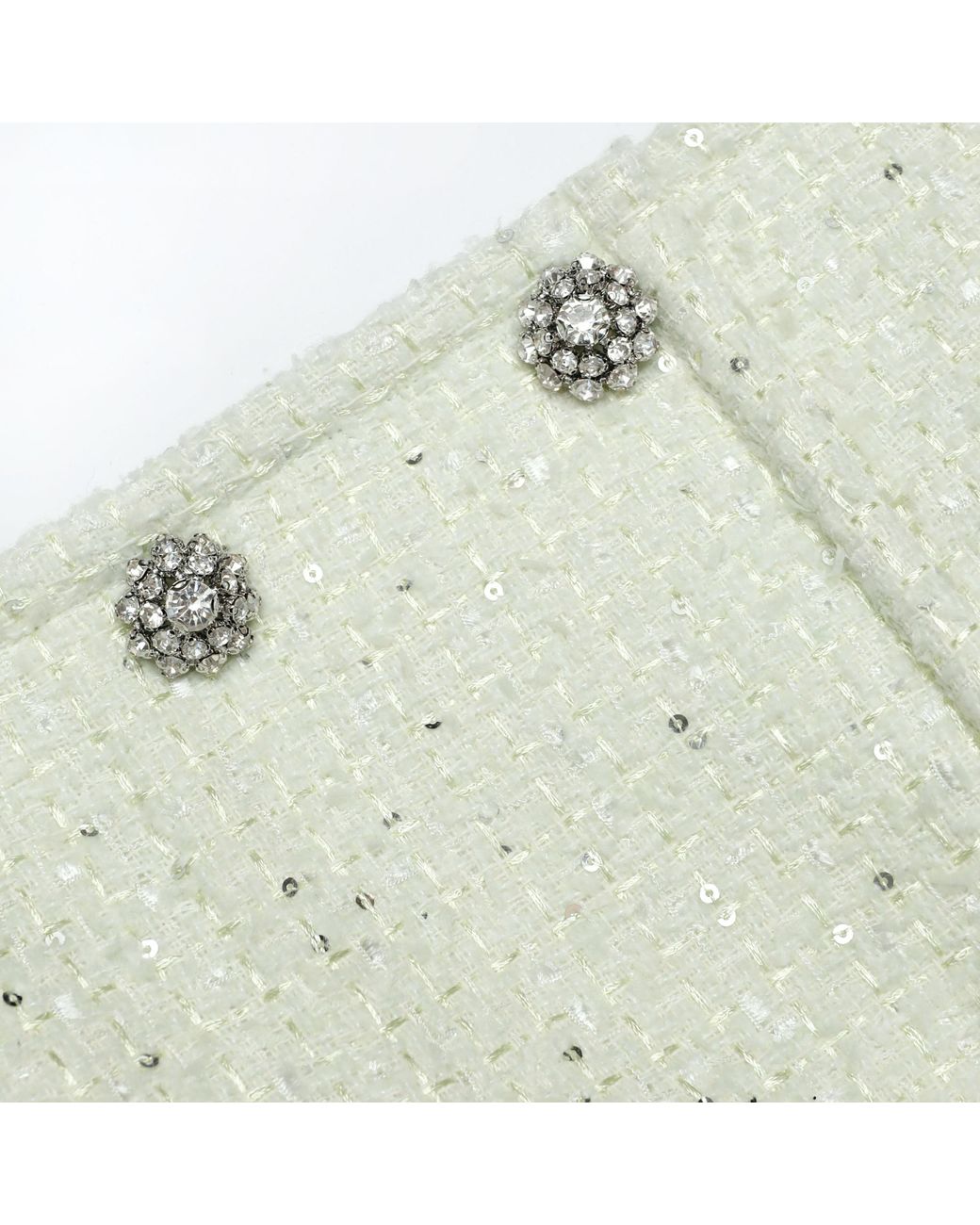 Self-Portrait White Sp Lime Boucle Mini Dress
