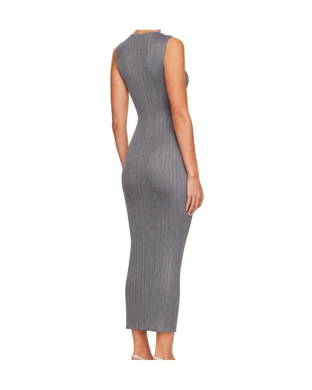 Pleats Please Issey Miyake Gray Pleated Maxi Skirt
