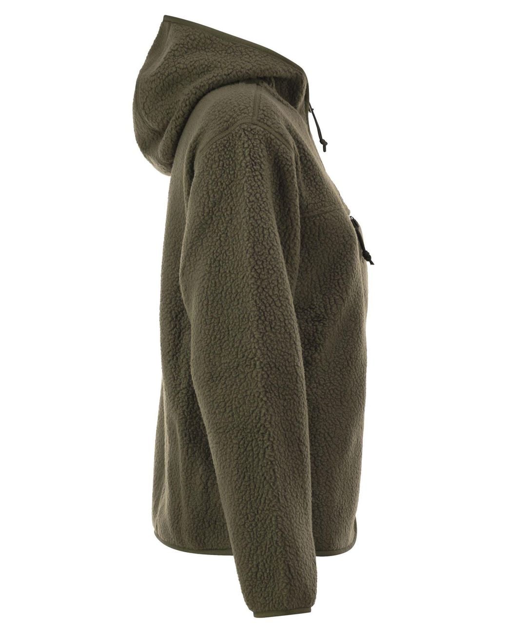 Patagonia Green Teddy Fleece Hooded Jacket