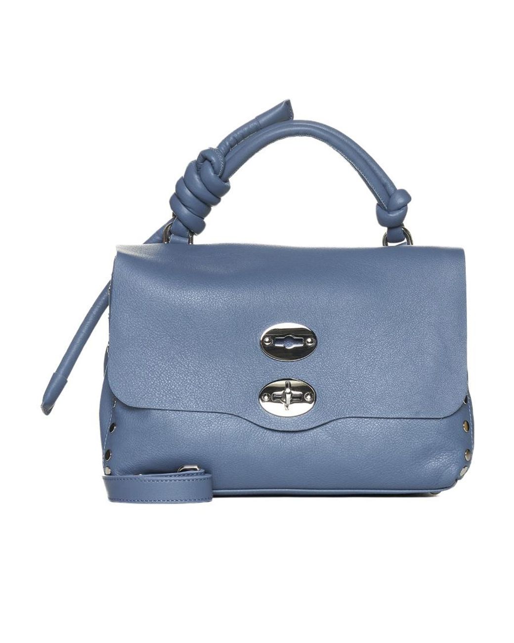 Zanellato Blue Postina Piuma Knot Shoulder Bag