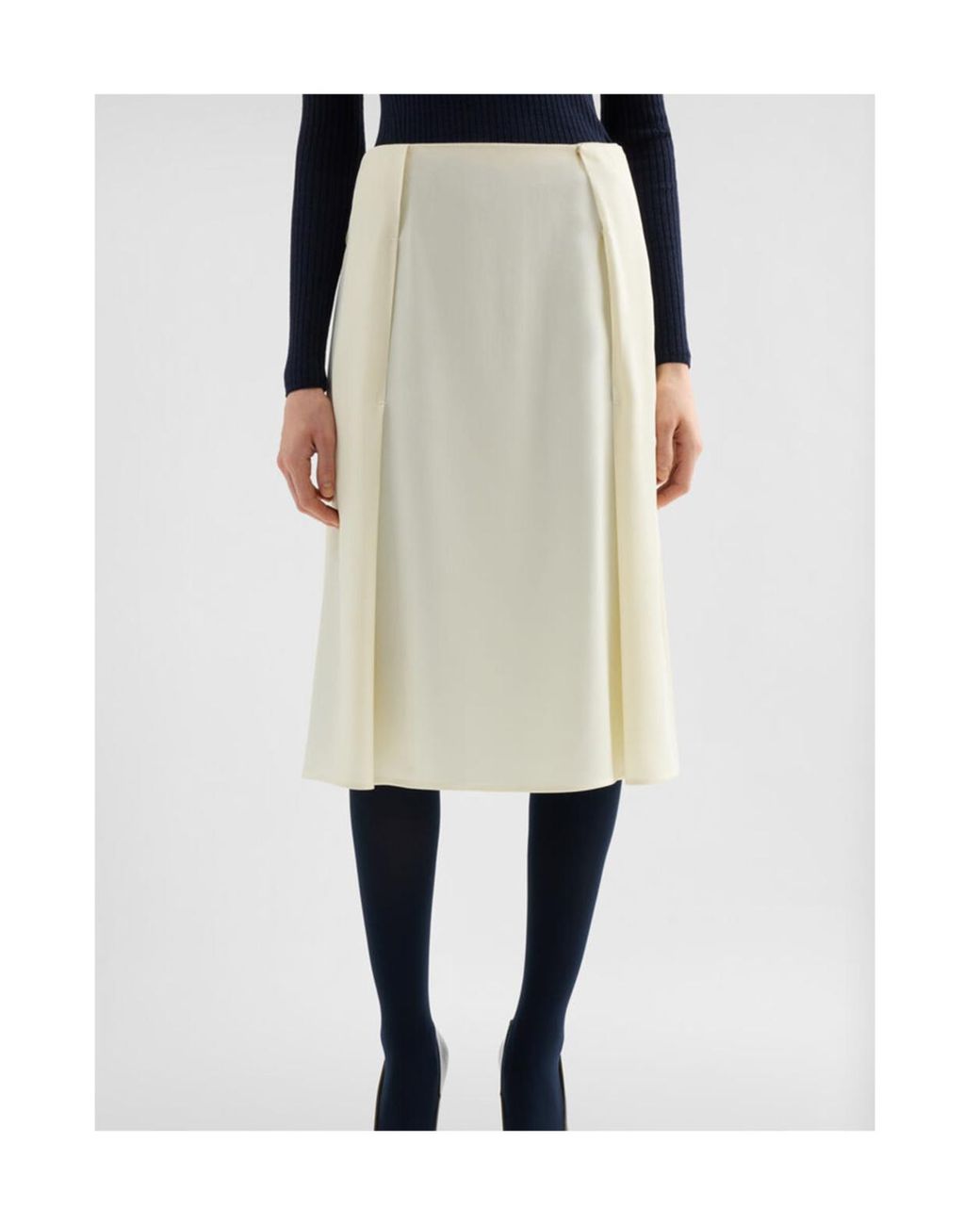 Jil Sander Natural 151 Pleated Midi Skirt