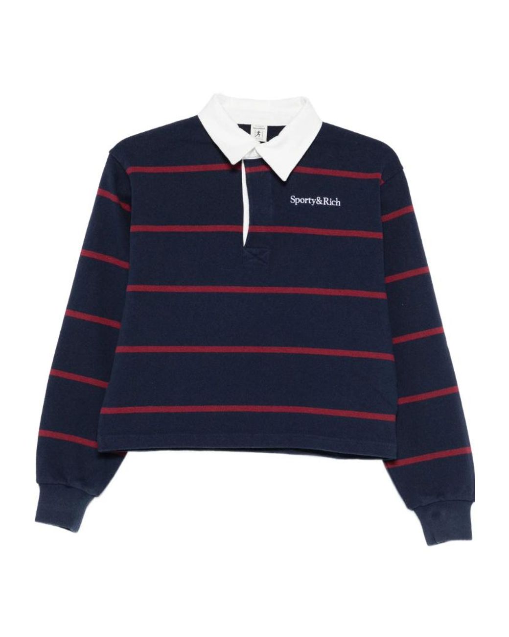 Sporty & Rich Blue Striped Polo Top