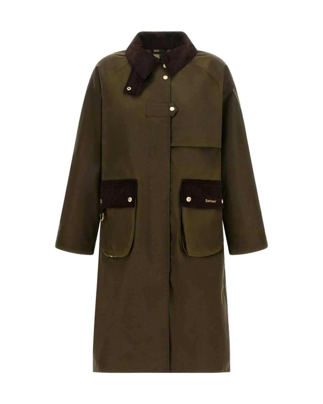Barbour Green Long Wide-Sleeve Coat