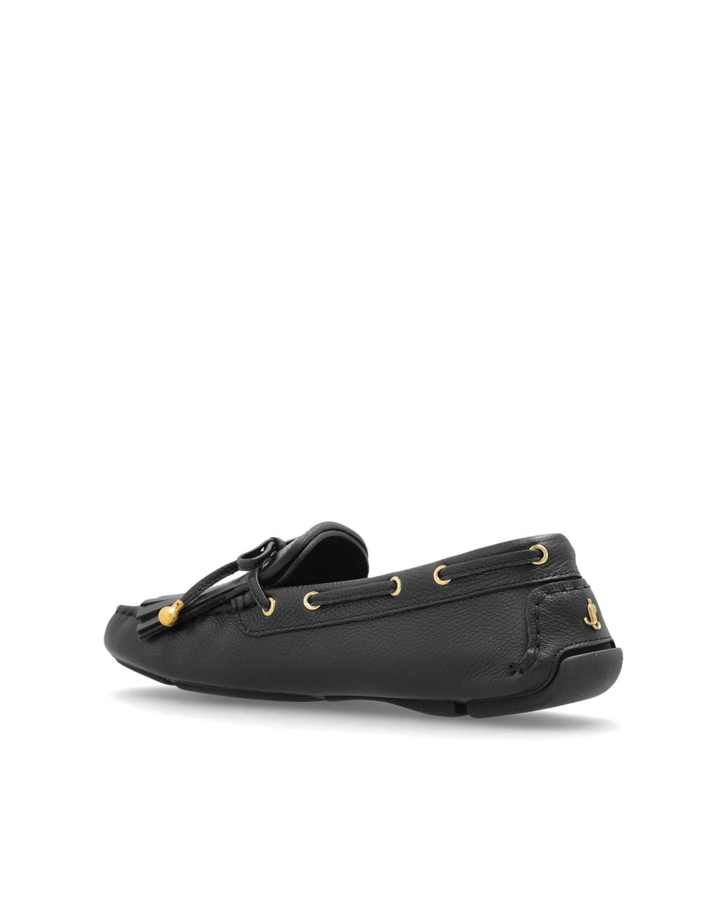 Jimmy Choo Black Bow Detailed Flat Loafers