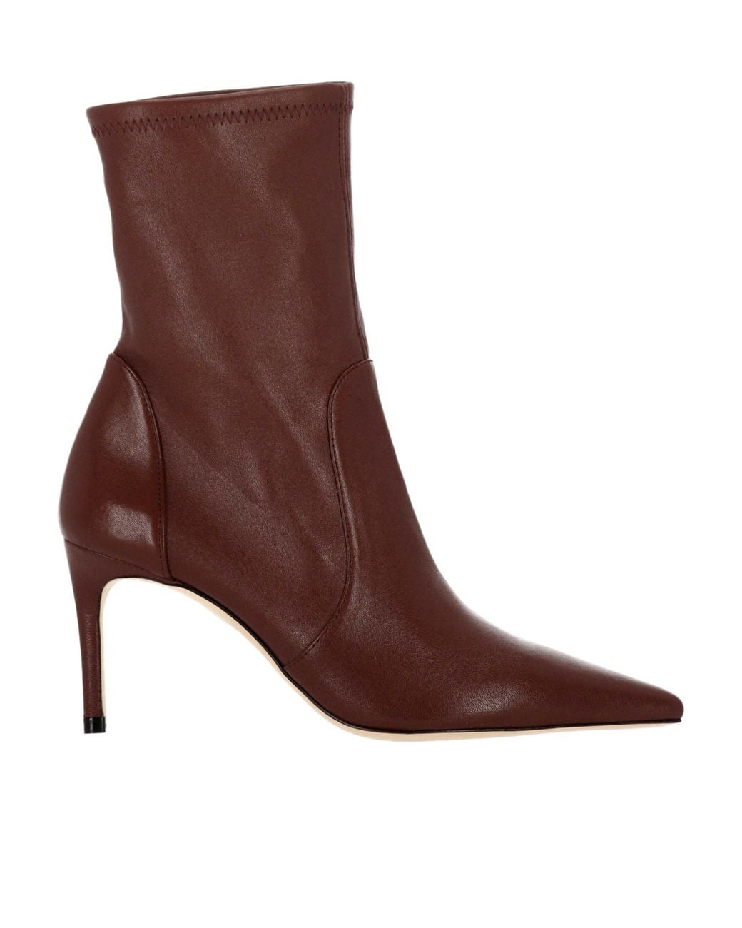 Stuart Weitzman Brown Pointed-Toe Ankle Boots