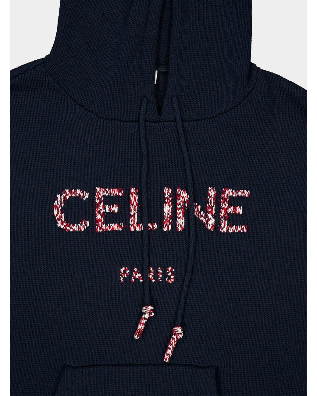 Céline Blue Hooded Sweater for men