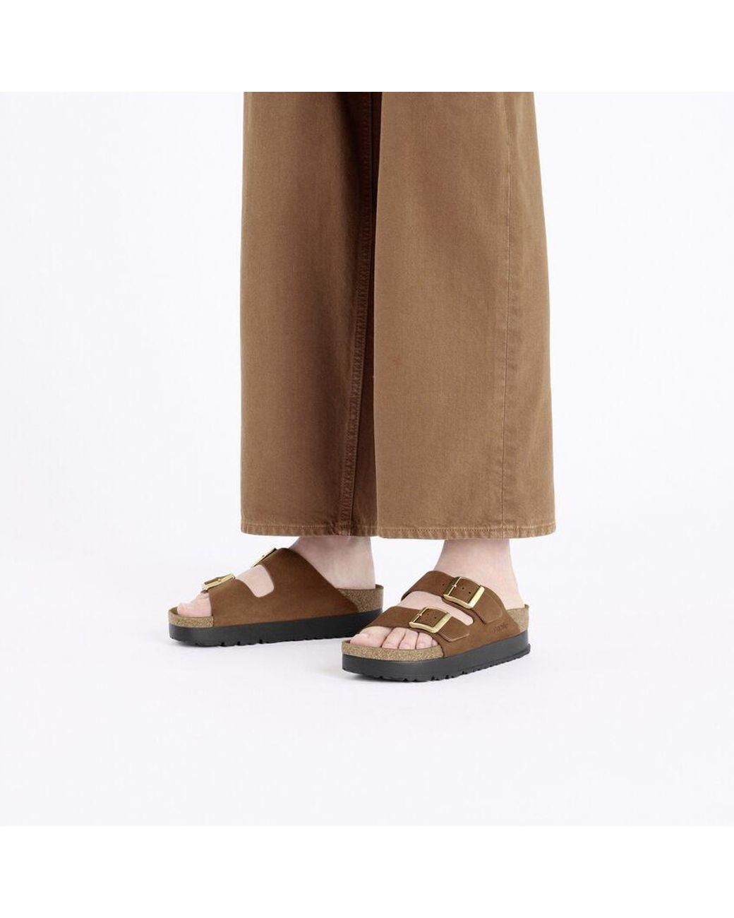 Birkenstock Brown Arizona Pap Flex Platform Sandals
