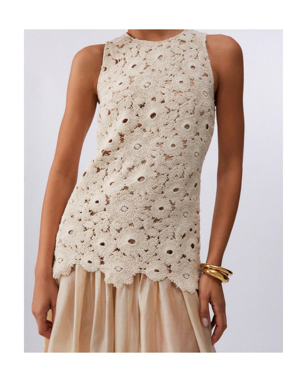 Liu Jo Natural Floral Lace Pleated Dress