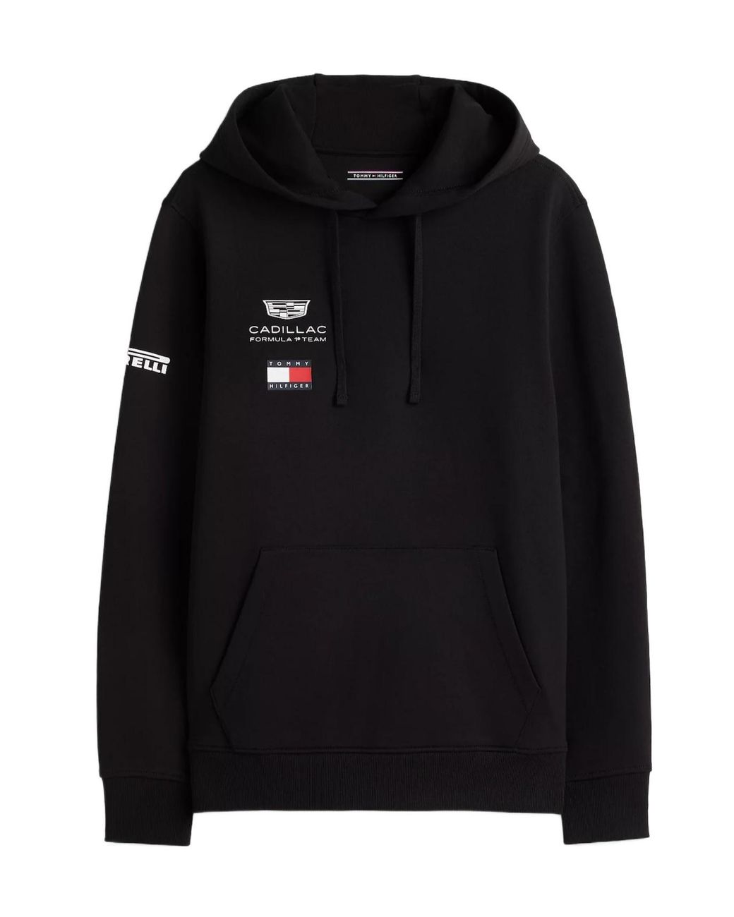 Tommy Hilfiger Black X Cadillac Formula 1 Team Logo-Patch Hoodie for men