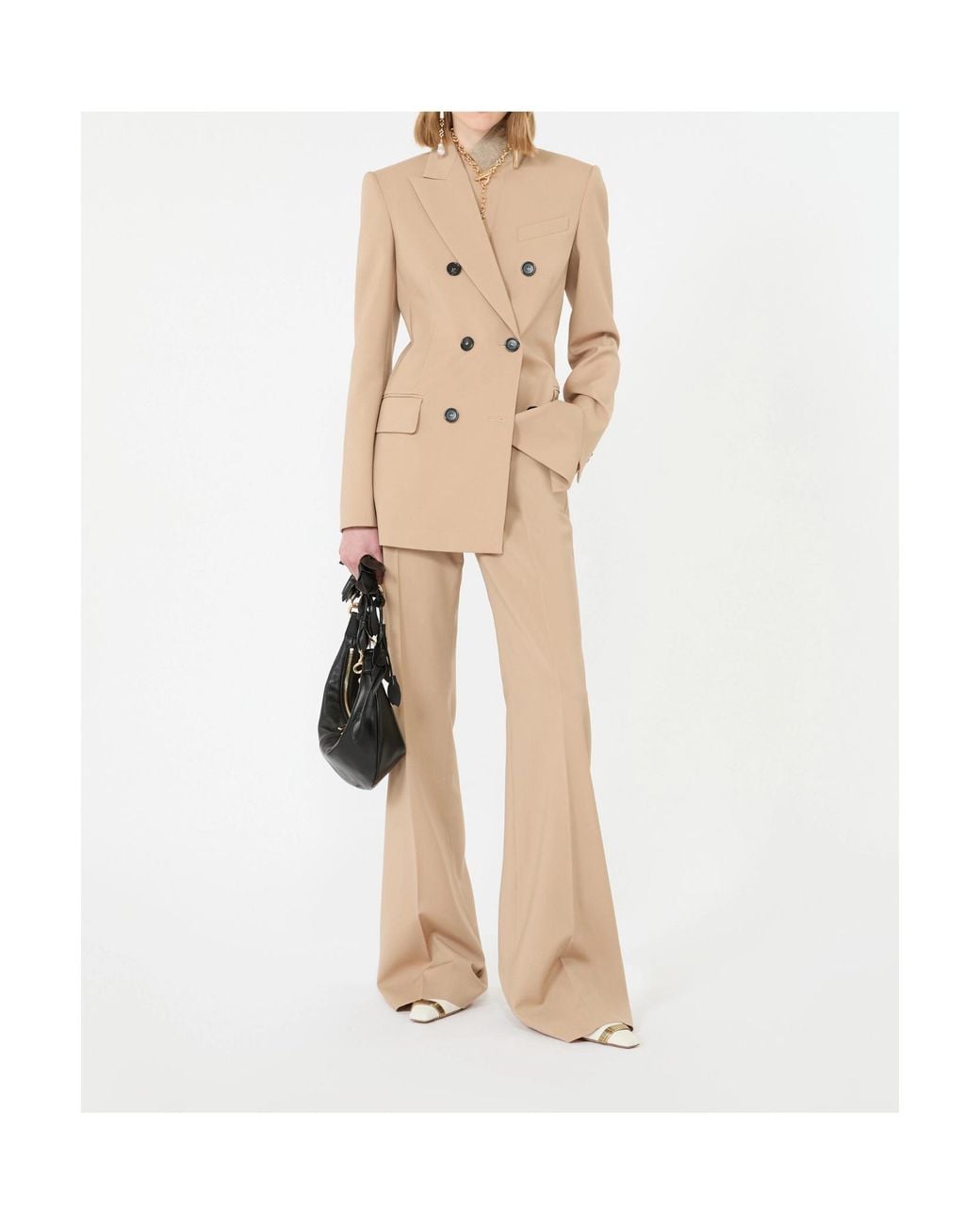 Sportmax Double-Breasted Natural Stretch Wool Blazer
