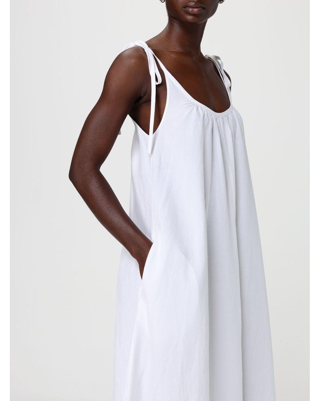 Anine Bing White Mariane Puff-Sleeved Shirt Dress