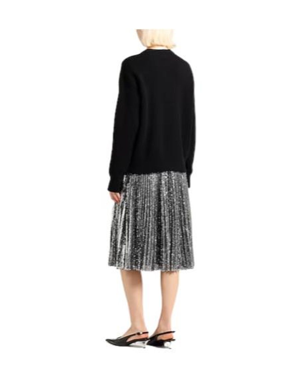 Balenciaga Black Solid Color Long-Sleeve Fleece Top