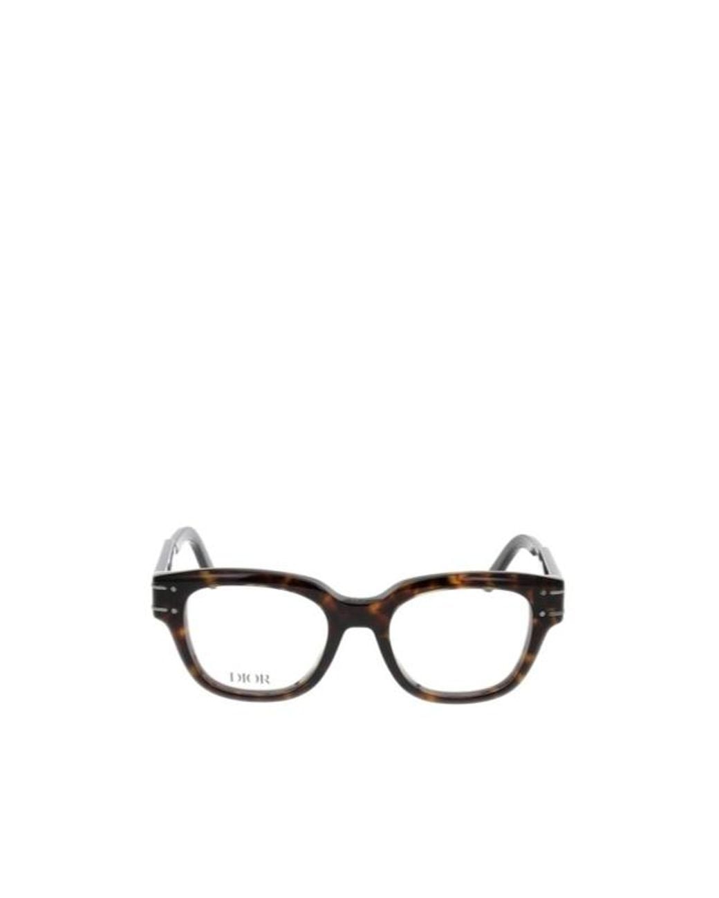 Dior White Eyewear Rectangle Frame Glasses for men