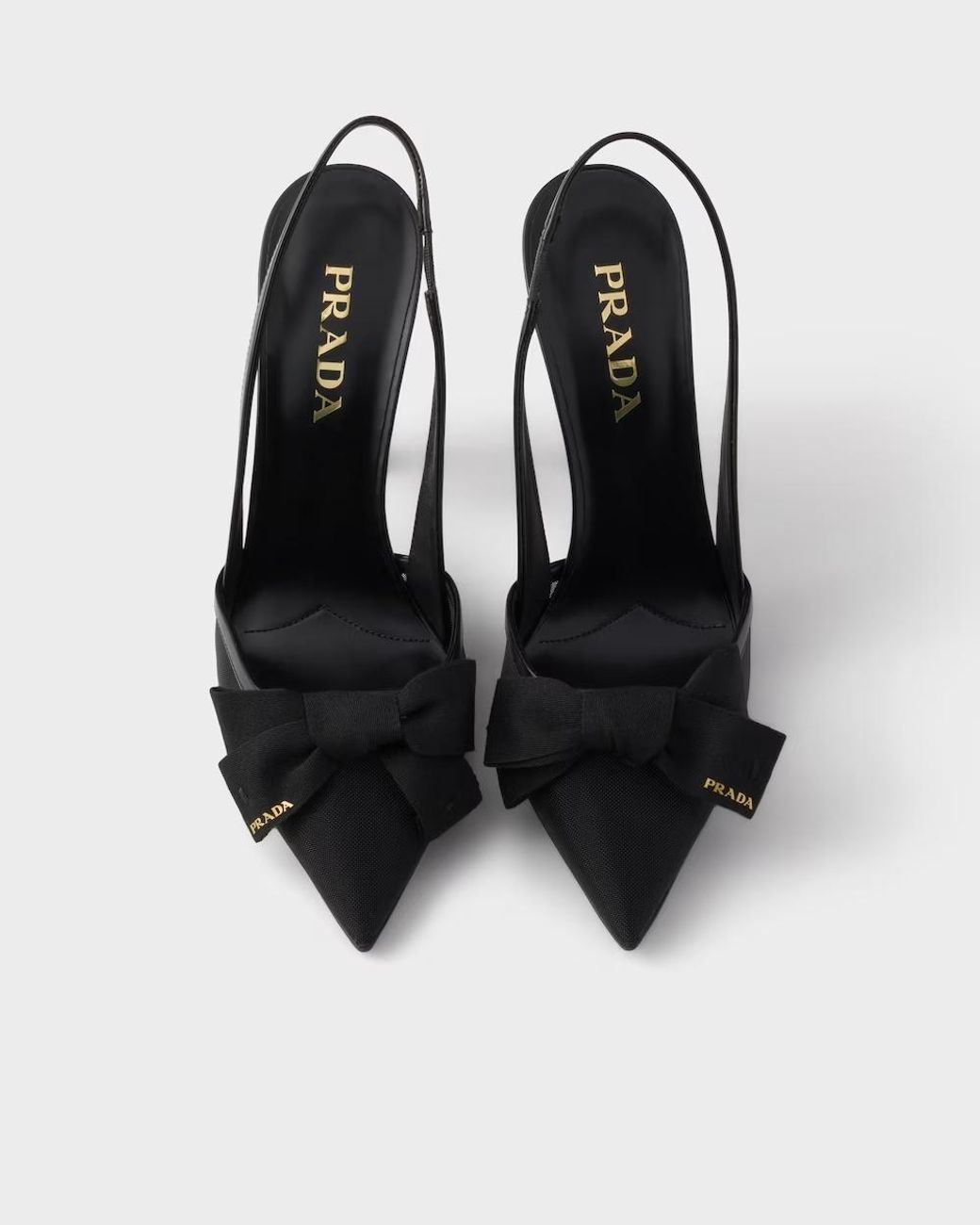 Prada Black Mesh Fabric Slingback Pumps