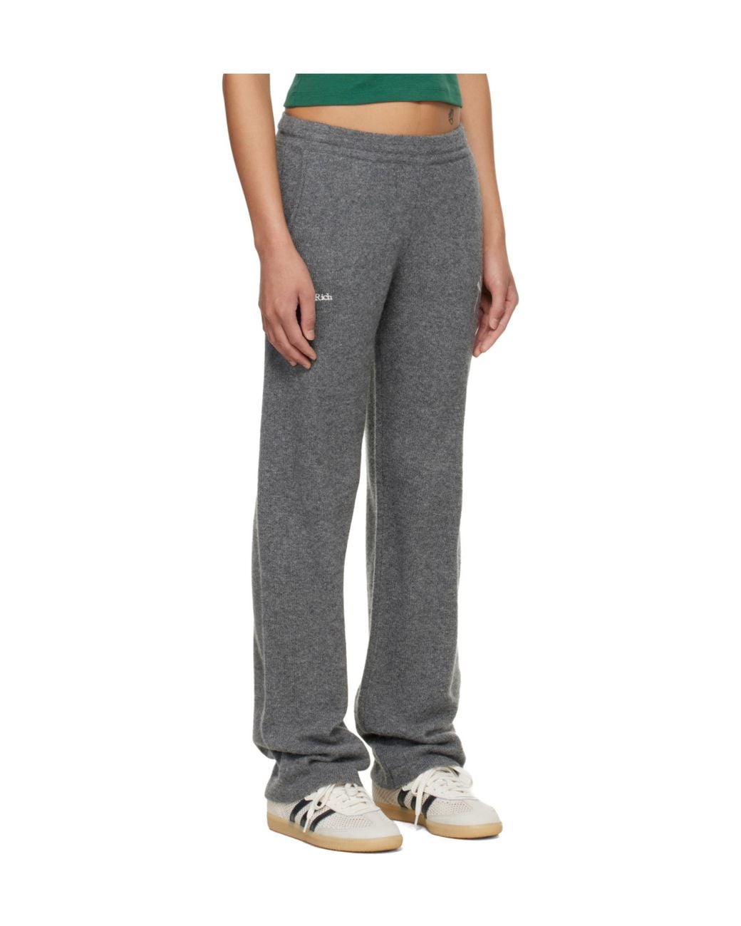 Sporty & Rich Gray Elastic Waistband Casual Pants